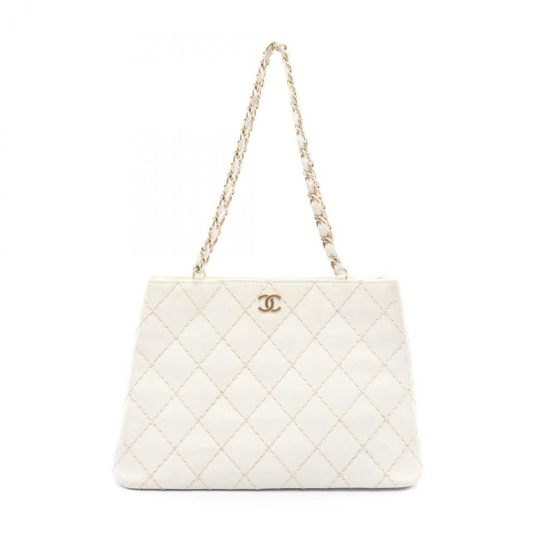 CHANEL Wild Stitch Tote Bag, Leather, Women's, White (1 of 19)