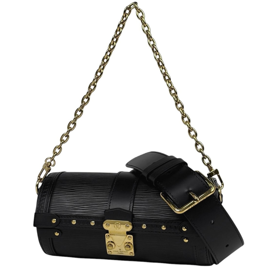 Louis Vuitton Papillon Trunk 2-Way Chain Handbag/Shoulder Bag Epi Noir (Black) M58655 Women's (1 of 12)