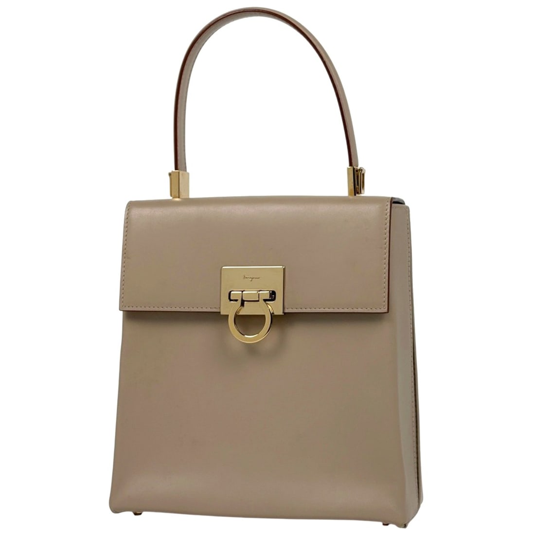 Salvatore Ferragamo Gancini handbag, beige leather, for women.: --- Catalog ---Category: SizeSize (HxWxD): 20cm x 19cm x 8cm / 7.87'' x 7.48'' x 3.14''Category: DesignType: HandbagColor: BeigeGender: WomenMaterial: Leather Category: GeneralLine: GanciniBrand: Salv