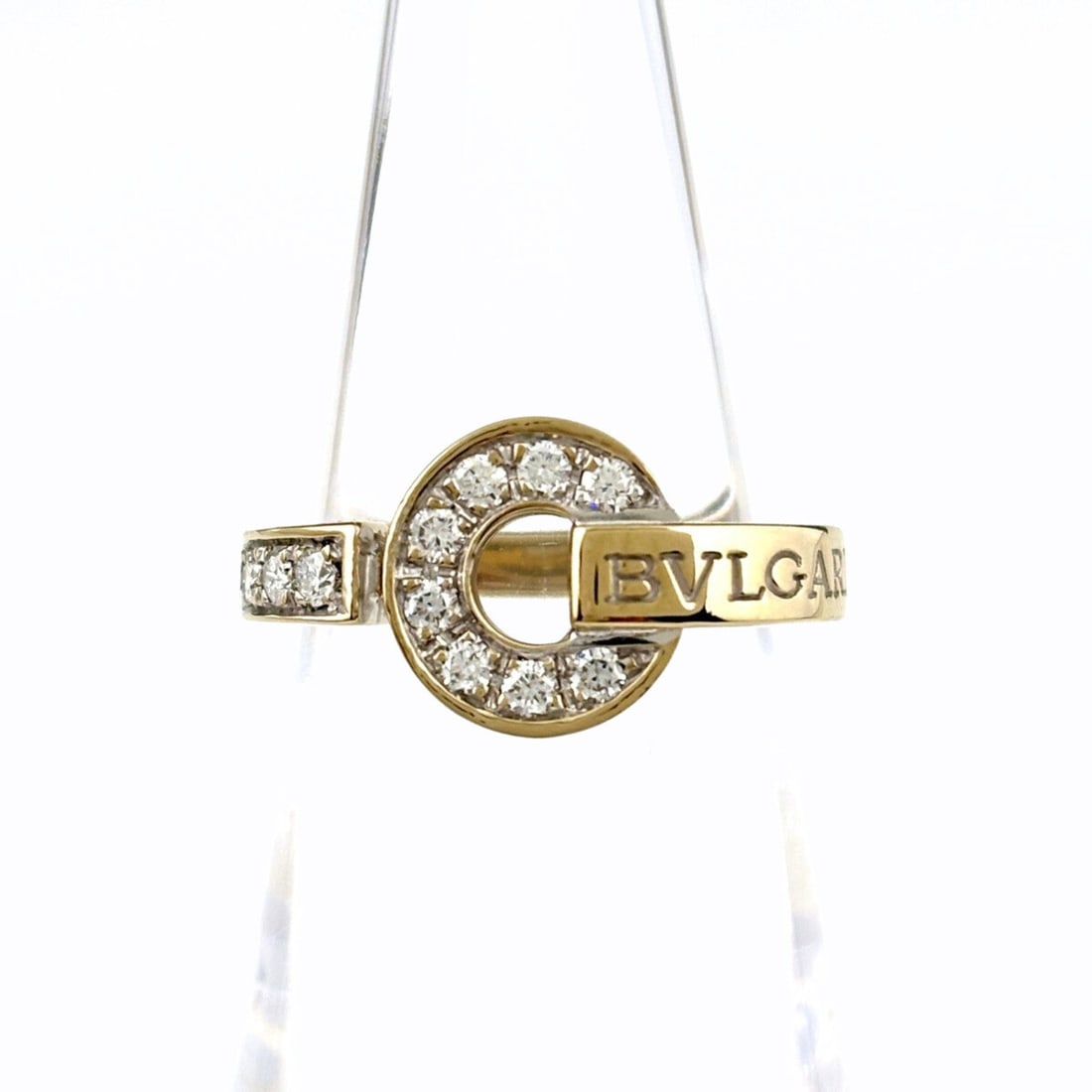 BVLGARI Ring YG Yellow Gold with Diamonds 750 Women's: --- Catalog ---Category: SizeWeight: 5.6g / 0.19oz.JP Size: 11US Size: 6Category: DesignType: Band ringStone: DiamondGender: WomenMaterial: Yellow gold (18K)Category: GeneralLine: Bvlgari BvlgariBrand