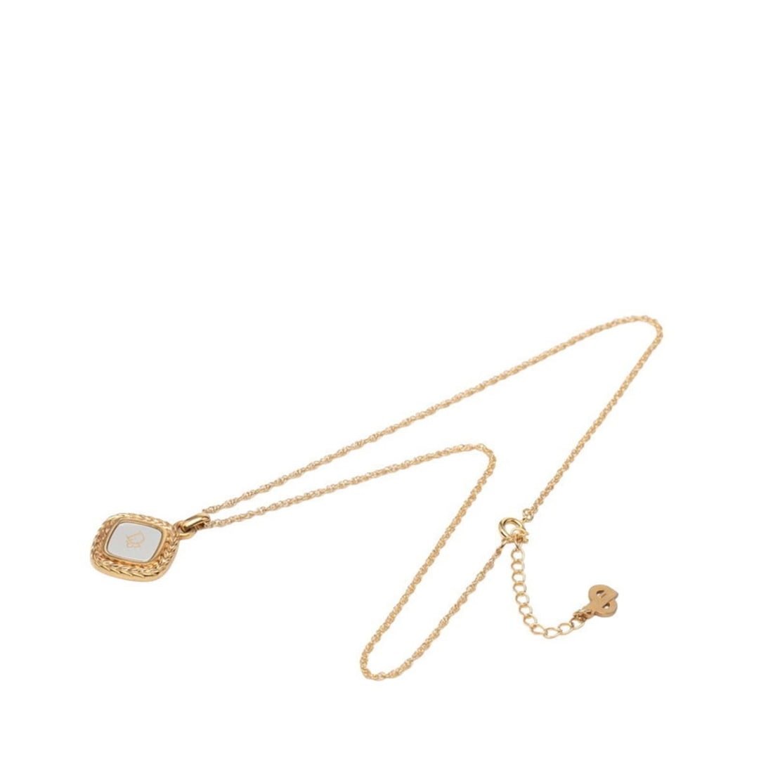 Christian Dior Dior logo necklace, gold plated, for women.: --- Catalog ---Category: SizePendant Size: 19.2mm x 19.2mm / 0.75'' x 0.75''Neck Circumference: 44 cm / 17.32''Category: DesignGender: WomenMaterial: Gold platingNecklace Type: NecklaceCategory: Gener