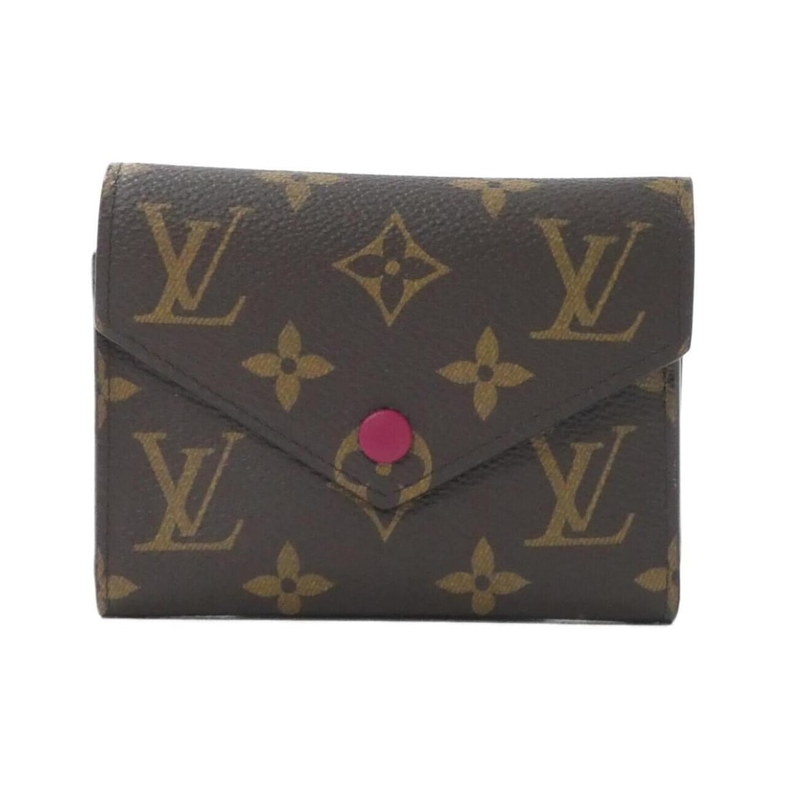 Louis Vuitton Monogram Portefeuille Victorine M41938 Wallet: --- Catalog ---Category: SizeSize (HxWxD): 10cm x 12cm x 3cm / 3.93'' x 4.72'' x 1.18''Category: DesignType: Wallet (tri-fold)Color: Fuchsia, MarronGender: WomenMaterial: Coated canvas Category: