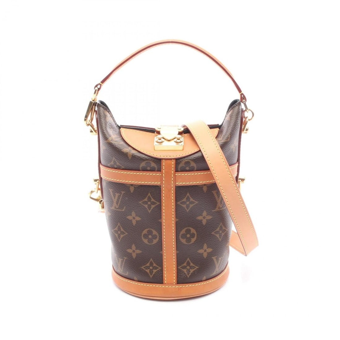 Louis Vuitton M43587 Duffle Bag, Handbag, Coated Canvas and Leather, Monogram, Women's, Brown: --- Catalog ---Category: SizeSize (HxWxD): 21.5cm x 14cm x 14cm / 8.46'' x 5.51'' x 5.51''Category: DesignType: HandbagColor: Brown, MonogramGender: WomenMaterial: Coated canvas , Leather Category: Ge