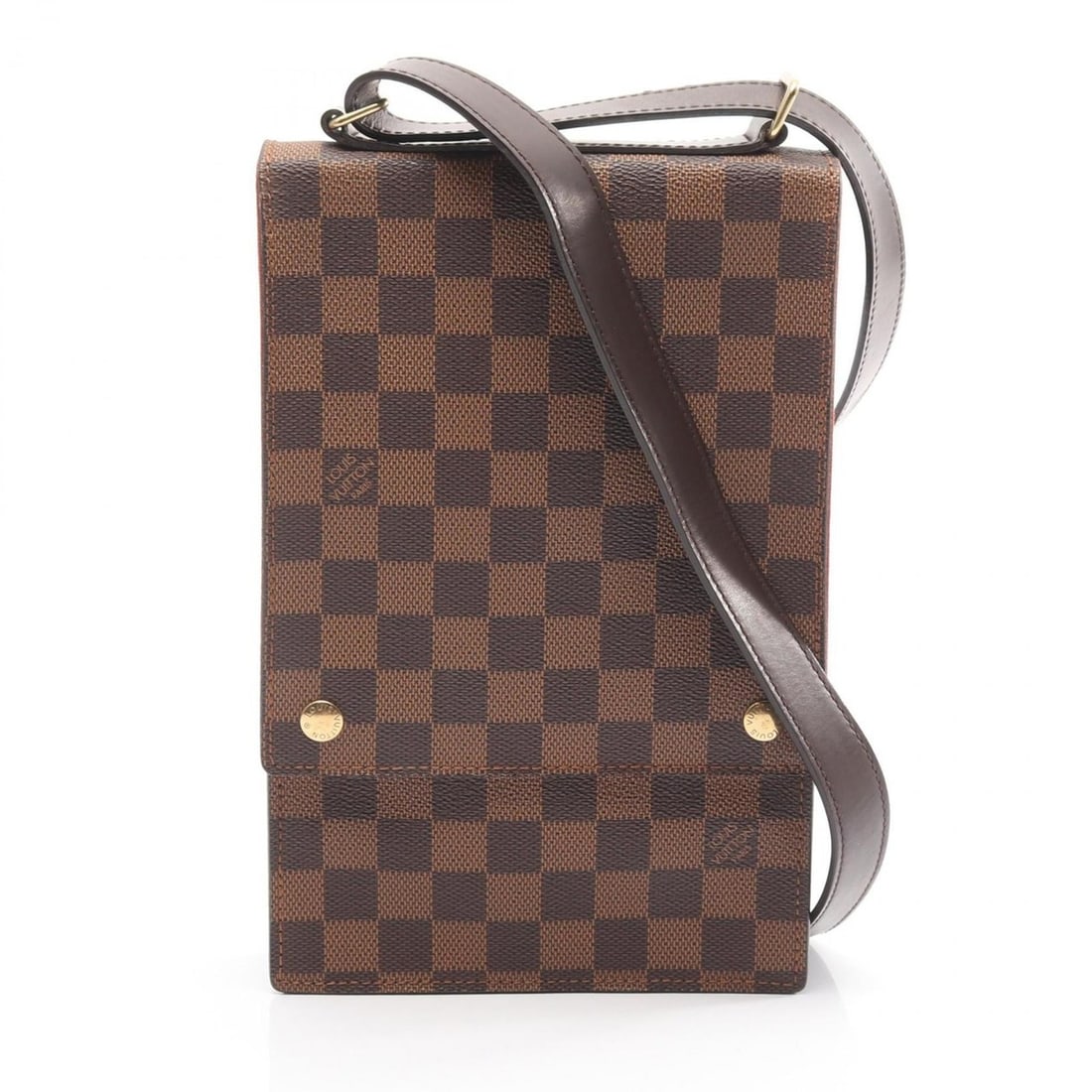 Louis Vuitton Portobello Damier Ebene Shoulder Bag, Coated Canvas and Leather, Women's, Brown,: --- Catalog ---Category: SizeSize (HxWxD): 26cm x 16.5cm x 4cm / 10.23'' x 6.49'' x 1.57''Category: DesignType: Shoulder bagColor: BrownGender: WomenMaterial: Coated canvas , Leather Category: General