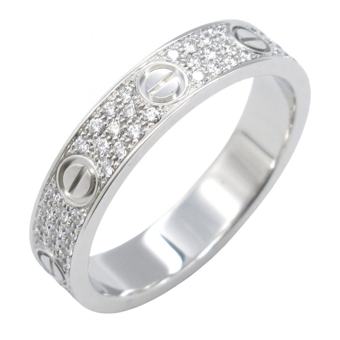 Cartier Mini Love Ring with Pavé Diamonds, 18K White Gold, and Women's, Silver Clear, B4083400: --- Catalog ---Category: SizeJP Size: 11US Size: 6Category: DesignType: Band ringColor: Clear, SilverGender: WomenMaterial: White gold (18K)Category: GeneralMPN: B4083400Brand: Cartier--- Item List --