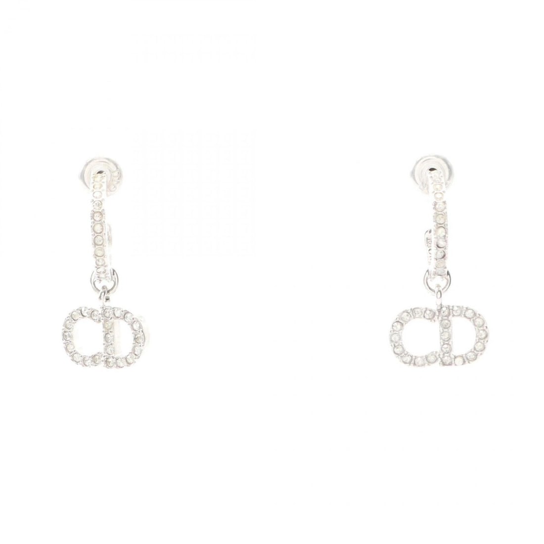 Christian Dior Dior CD logo earrings in stainless steel with rhinestones, available silver and: --- Catalog ---Category: DesignType: Half hoop earringsColor: Clear, SilverGender: WomenMaterial: Rhinestone, Stainless steelCategory: GeneralBrand: Christian Dior--- Item List ---Section: ConditionRa