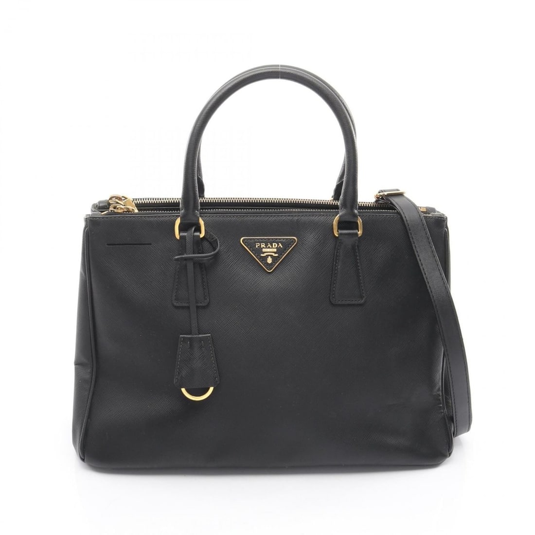 Prada Saffiano Galleria Handbag in Leather, Women's, Black, BN1874: --- Catalog ---Category: SizeSize (HxWxD): 23cm x 33.5cm x 14cm / 9.05'' x 13.18'' x 5.51''Category: DesignType: HandbagColor: BlackGender: WomenMaterial: Saffiano Category: GeneralMPN: BN1874Brand: P