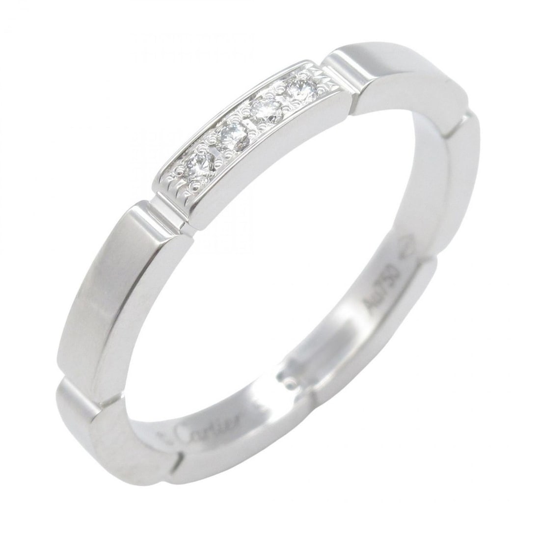 Cartier Maillon Panthère 4PD Ring, 18K White Gold with Diamonds, Men's and Women's, Silver Clear,: --- Catalog ---Category: SizeJP Size: 15.5US Size: 7.5Category: DesignType: Band ringColor: Clear, SilverGender: Men,WomenMaterial: White gold (18K)Category: GeneralMPN: B4080400Brand: Cartier--- Item