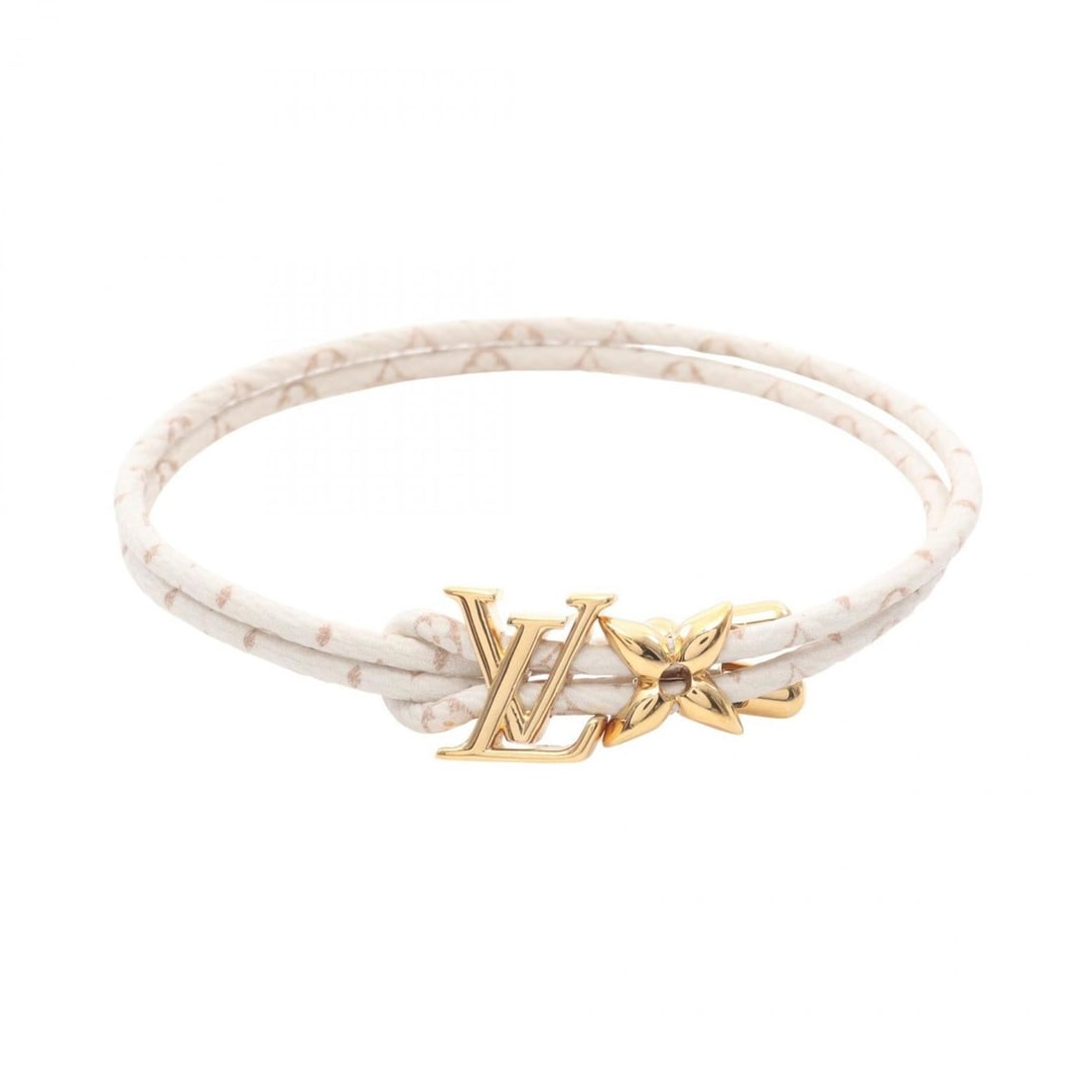 Louis Vuitton LV Bloom Bracelet, Monogram Canvas, Women's, White, M8529Z: --- Catalog ---Category: DesignType: Charm braceletColor: WhiteGender: WomenMaterial: Canvas, MonogramCategory: GeneralMPN: M8529ZBrand: Louis Vuitton--- Item List ---Section: ConditionRanking: Rank A