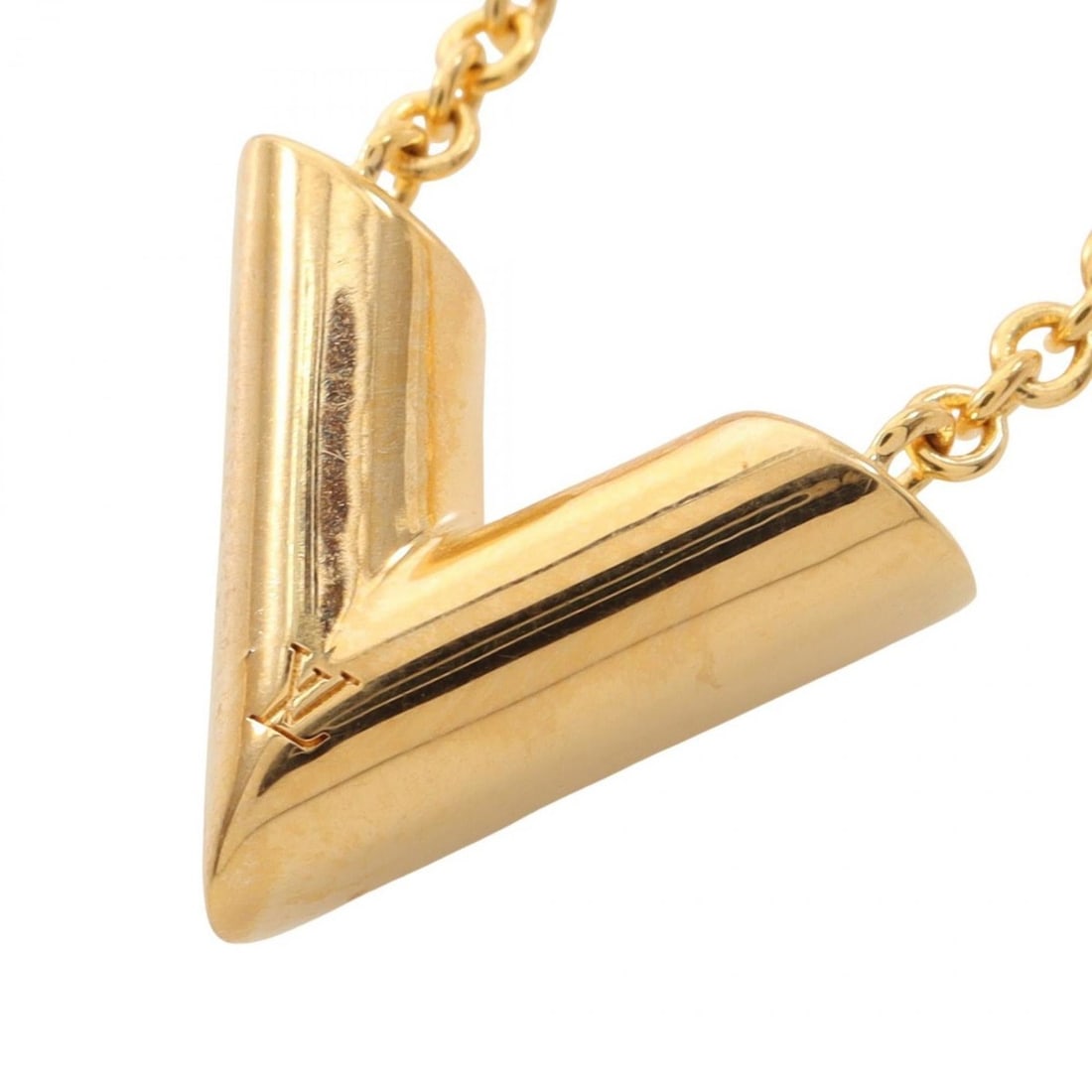 Louis Vuitton Essential V Necklace, Gold Plated, Women's (1 of 10)