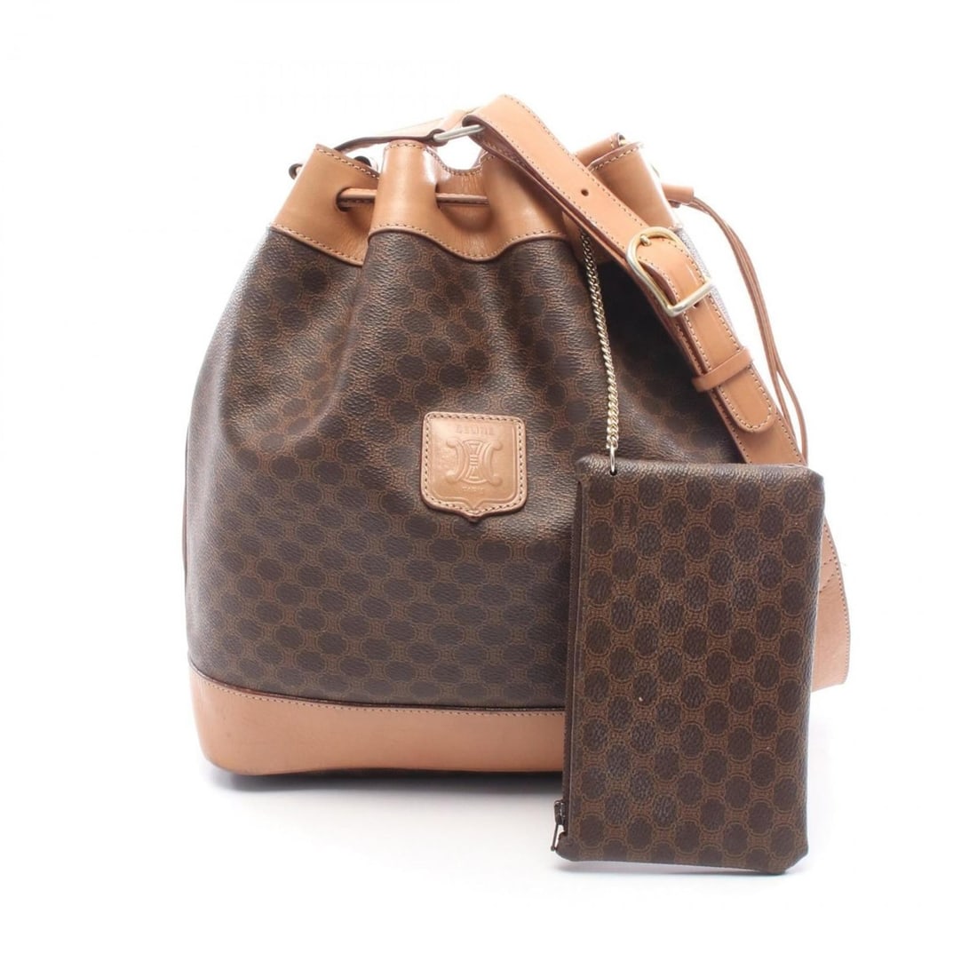 Celine Macadam Shoulder Bag, Coated Canvas and Leather, Women's, Brown: --- Catalog ---Category: SizeSize (HxWxD): 29cm x 26cm x 12cm / 11.41'' x 10.23'' x 4.72''Category: DesignType: Shoulder bagColor: BrownGender: WomenMaterial: Coated canvas , Leather Category: General