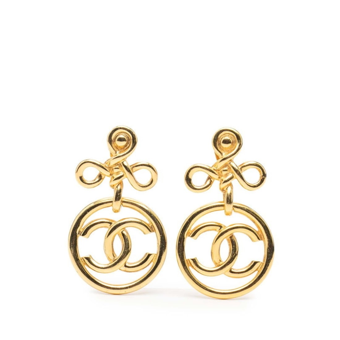 CHANEL Coco Mark Vintage Swing Earrings, Gold Plated, Women's: --- Catalog ---Category: SizeSize (HxWxD): 76.60mm x 44.10mm / 3.02'' x 1.74''Category: DesignType: Clip earringsColor: GoldGender: WomenSeason: VintageMaterial: Gold platingCategory: GeneralBrand: Ch