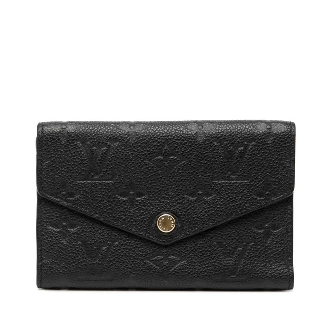 Louis Vuitton Monogram Empreinte Portefeuille Curie's Tri-fold Wallet M60568 Noir Black Leather (1 of 18)