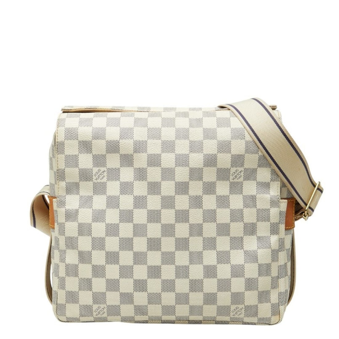 Louis Vuitton Damier Azur Naviglio Crossbody Shoulder Bag N51189 White Leather Women's LOUIS VUITTON: --- Catalog ---Category: SizeSize (HxWxD): 26cm x 28cm x 13cm / 10.23'' x 11.02'' x 5.11''Category: DesignType: Shoulder bagColor: WhiteGender: WomenMaterial: PVC , Leather Category: GeneralBrand: Lou