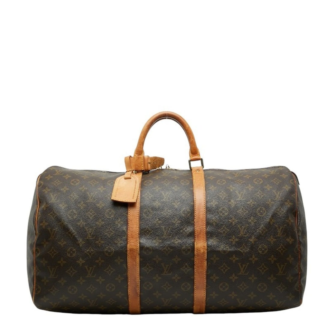 Louis Vuitton Monogram Keepall 55 Boston Bag/Travel Bag M41424 Brown Leather Women's LOUIS VUITTON (1 of 15)