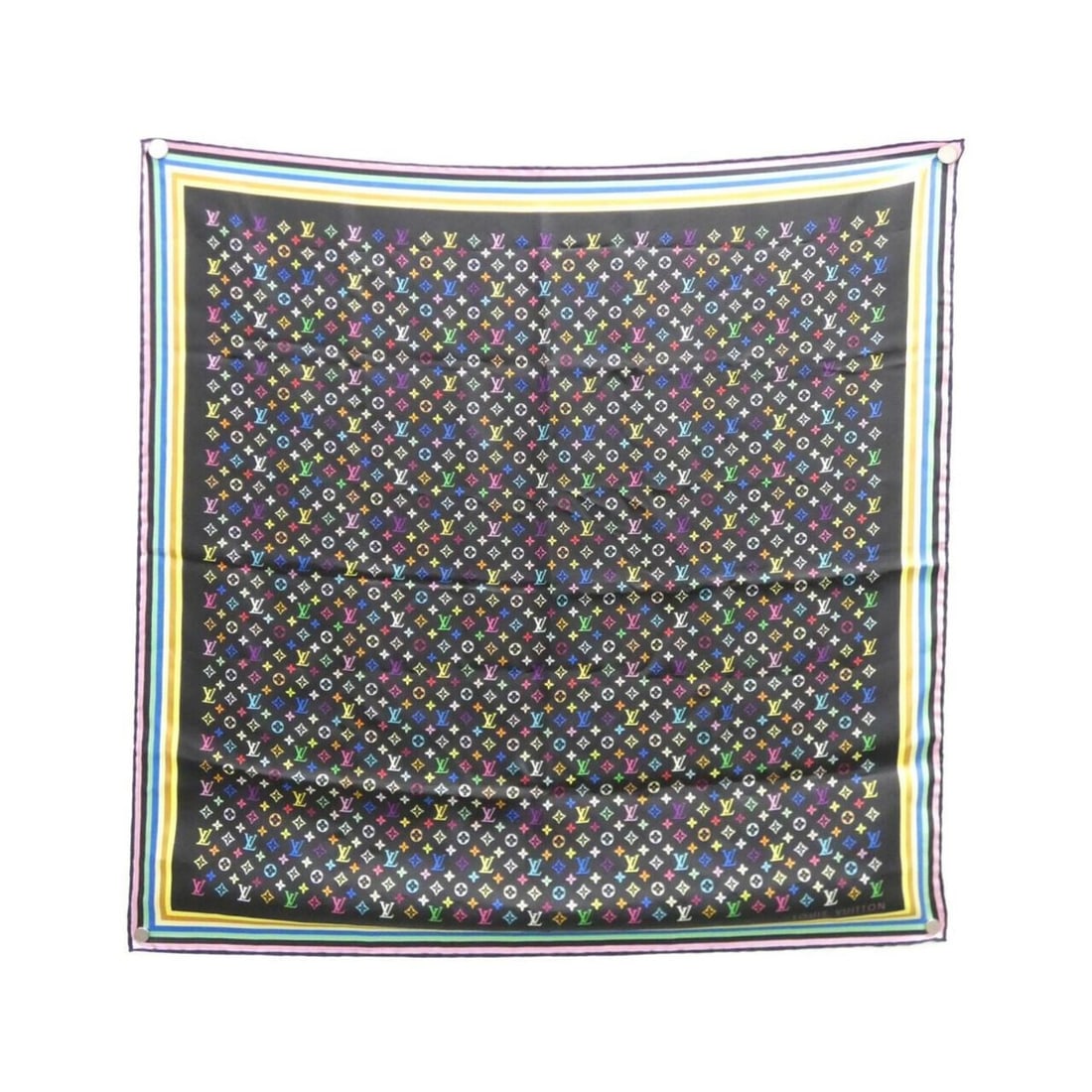 Louis Vuitton Multicolore Carré Monogram M71914 Scarf Muffler: --- Catalog ---Category: SizeSize (LxW): 70cm x 70cm / 27.55'' x 27.55''Category: DesignType: ScarfColor: BlackGender: WomenMaterial: Silk Category: GeneralLine: MonogramBrand: Louis Vuitton--- Item L