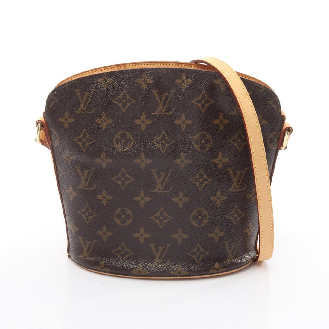 Louis Vuitton Drouot Shoulder Bag, Coated Canvas and Leather, Monogram, Women's, Brown, M51290: --- Catalog ---Category: SizeSize (HxWxD): 22cm x 20cm x 10cm / 8.66'' x 7.87'' x 3.93''Category: DesignType: Shoulder bagColor: BrownGender: WomenMaterial: Coated canvas , Leather Category: GeneralMP