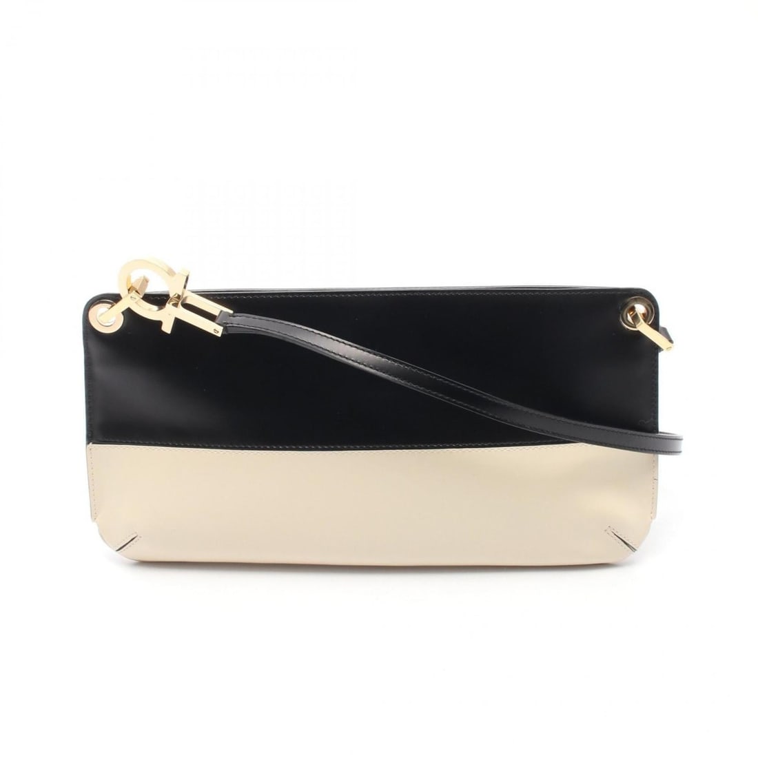 Salvatore Ferragamo Gancini Mini Shoulder Bag, Leather, Women's, Black and Ivory: --- Catalog ---Category: SizeSize (HxWxD): 14.5cm x 29cm x 2cm / 5.7'' x 11.41'' x 0.78''Category: DesignType: Shoulder bagColor: Black, IvoryGender: WomenMaterial: Leather Category: GeneralBrand: Sal