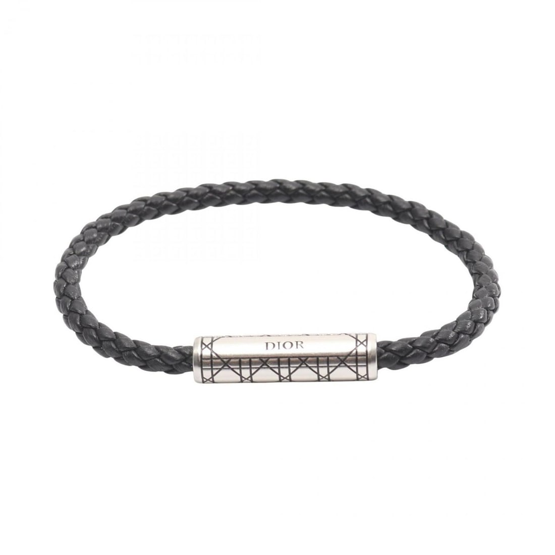 Christian Dior Dior Cannage Bracelet, Leather and Stainless Steel, Women's, Black Silver: --- Catalog ---Category: SizeLength: 17.5cm / 6.88''Category: DesignType: Charm braceletColor: Black, SilverGender: WomenMaterial: Leather, Stainless steelCategory: GeneralBrand: Christian Dior--- Ite