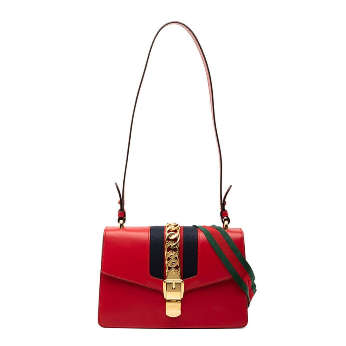 Gucci Sherry Line Sylvie Handbag/Shoulder Bag 2WAY 421882 Red Multicolor Leather Women's GUCCI (1 of 10)