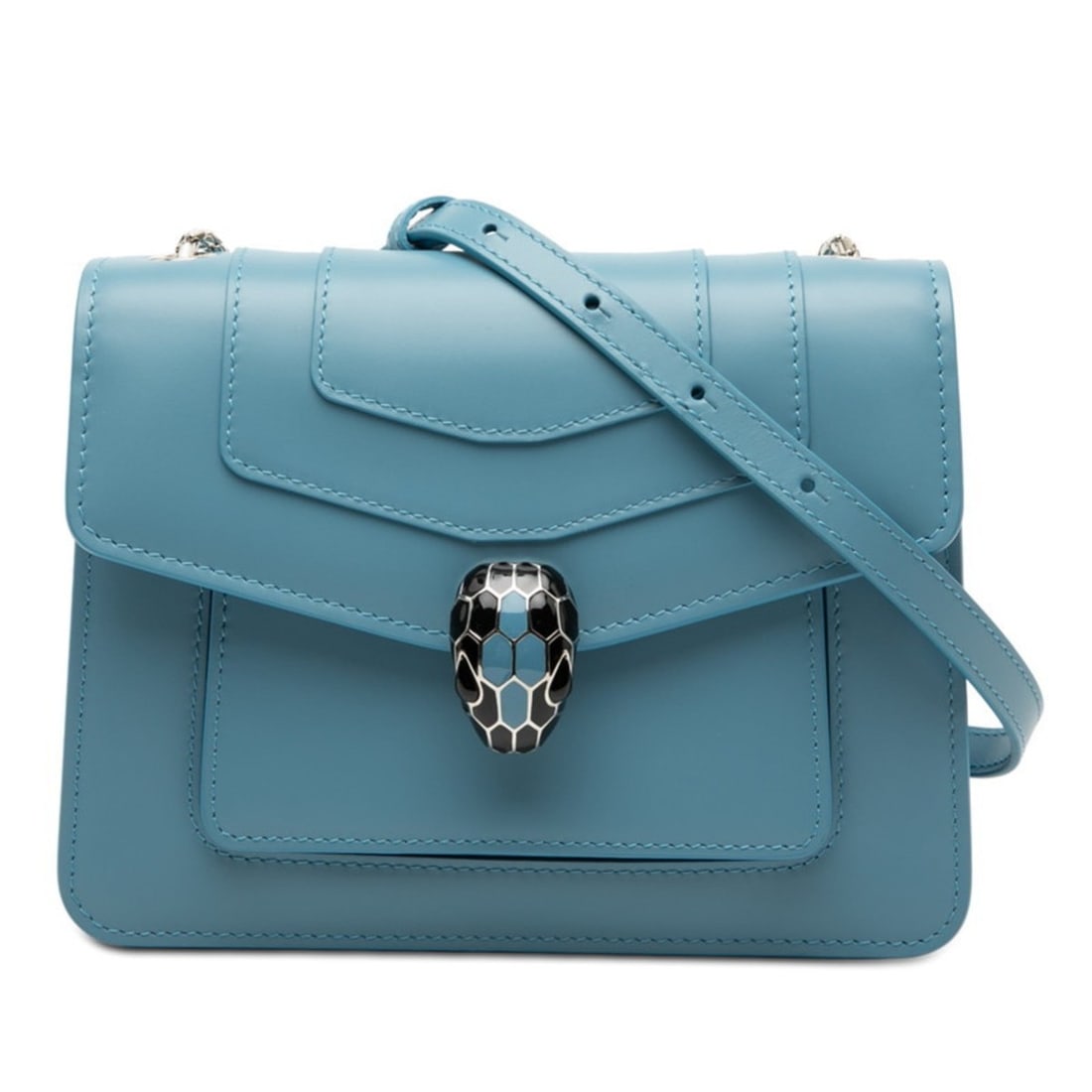 BVLGARI Serpenti Forever Chain Shoulder Bag in Blue Leather for Women: --- Catalog ---Category: SizeSize (HxWxD): 15cm x 20cm x 5.5cm / 5.9'' x 7.87'' x 2.16''Category: DesignType: Shoulder bagColor: BlueGender: WomenMaterial: Leather Category: GeneralBrand: Bvlgari--- I