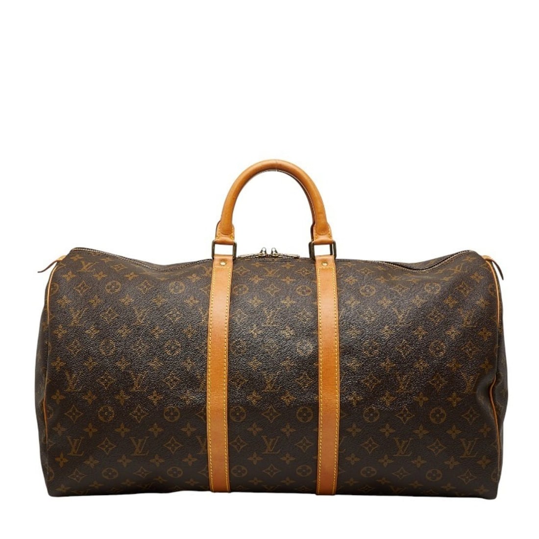 Louis Vuitton Monogram Keepall 55 Boston Bag/Travel Bag M41424 Brown Leather Women's LOUIS VUITTON (1 of 12)