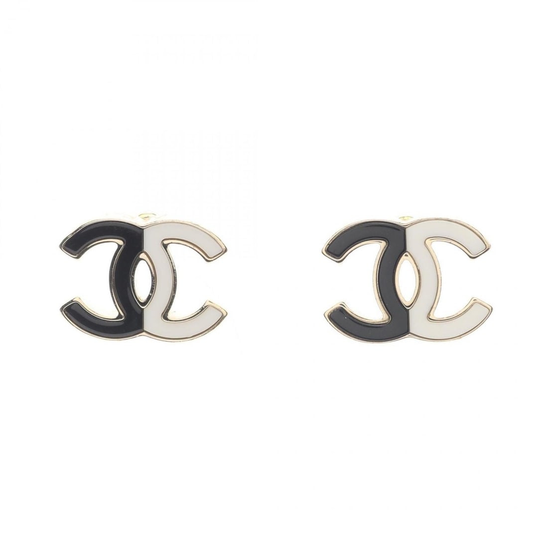 CHANEL Coco Mark Earrings, Gold Plated, Women's, Available in Gold, Black, and White: --- Catalog ---Category: SizeSize (HxWxD): 16.00mm x 15.00mm / 0.63'' x 0.59''Category: DesignType: Stud earringsColor: Black, Gold, WhiteGender: WomenMaterial: Gold platingCategory: GeneralBrand: Cha