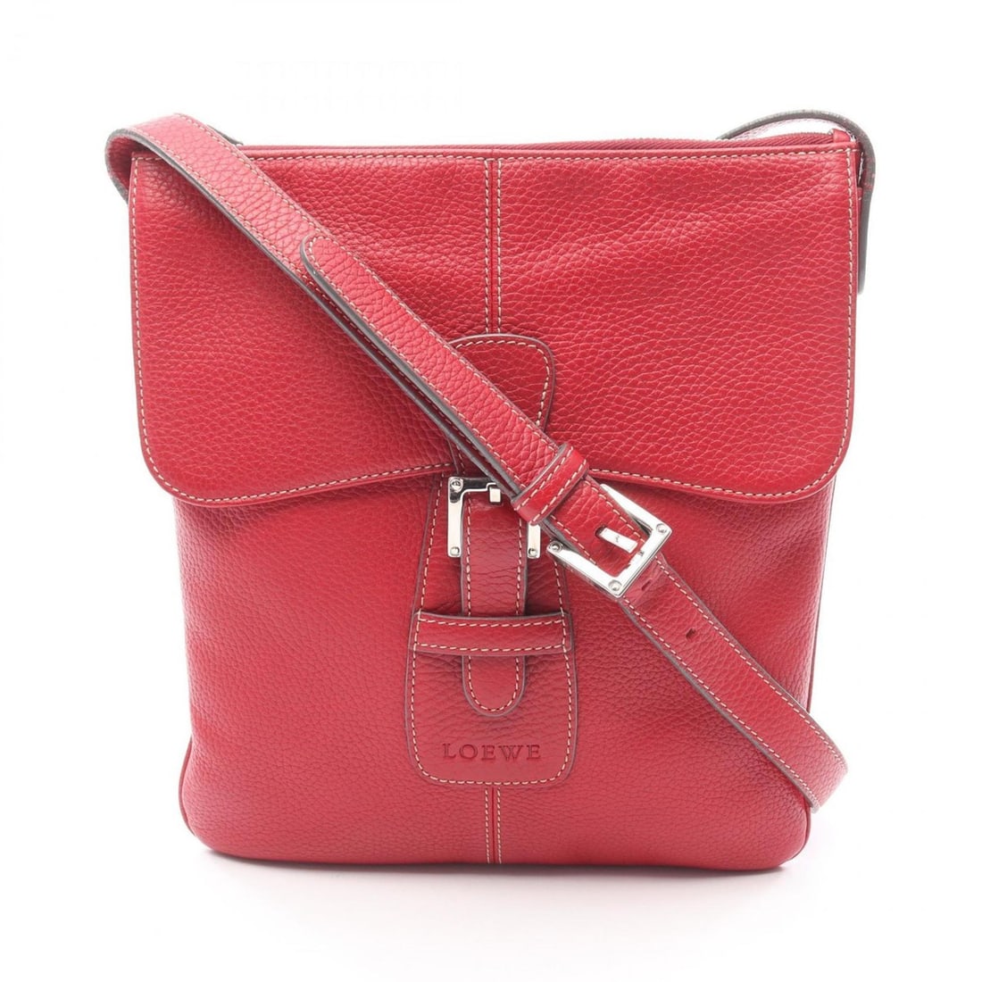LOEWE Senda Shoulder Bag, Leather, Women's, Red: --- Catalog ---Category: SizeSize (HxWxD): 26cm x 23cm x 1.5cm / 10.23'' x 9.05'' x 0.59''Category: DesignType: Shoulder bagColor: Red colorGender: WomenMaterial: Leather Category: GeneralBrand: Loewe