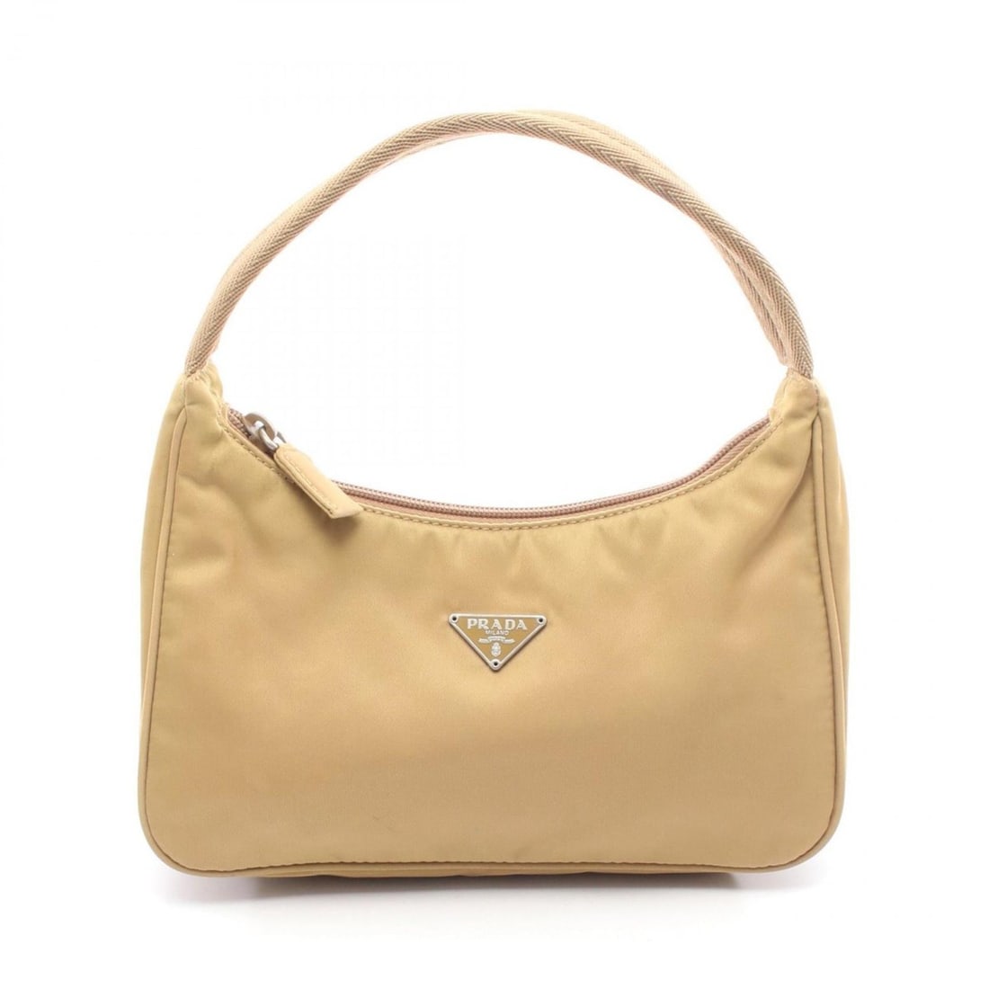 Prada handbag, nylon, women's, khaki (1 of 10)