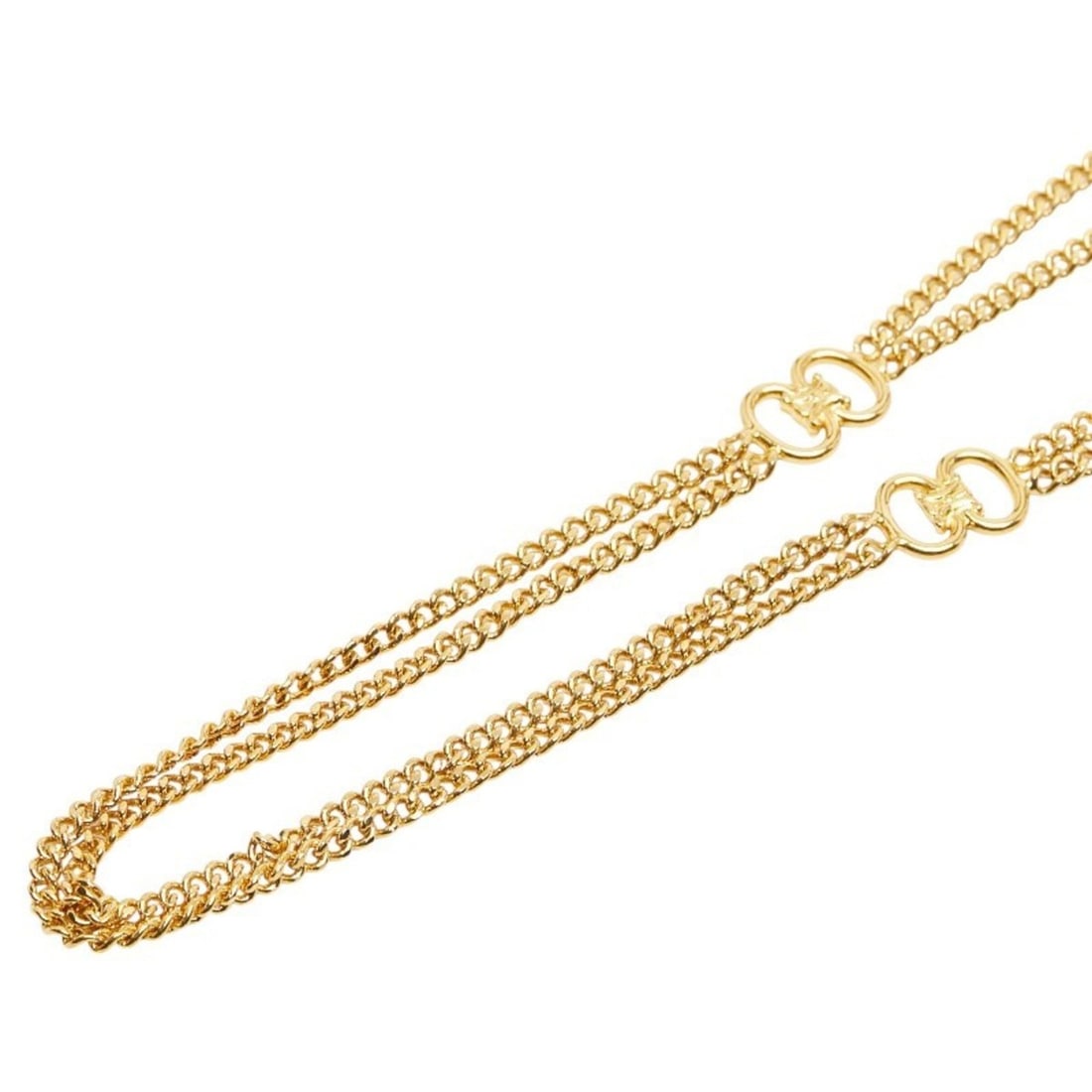 Celine Triomphe Double Chain Necklace Gold Plated Women's CELINE (1 of 6)