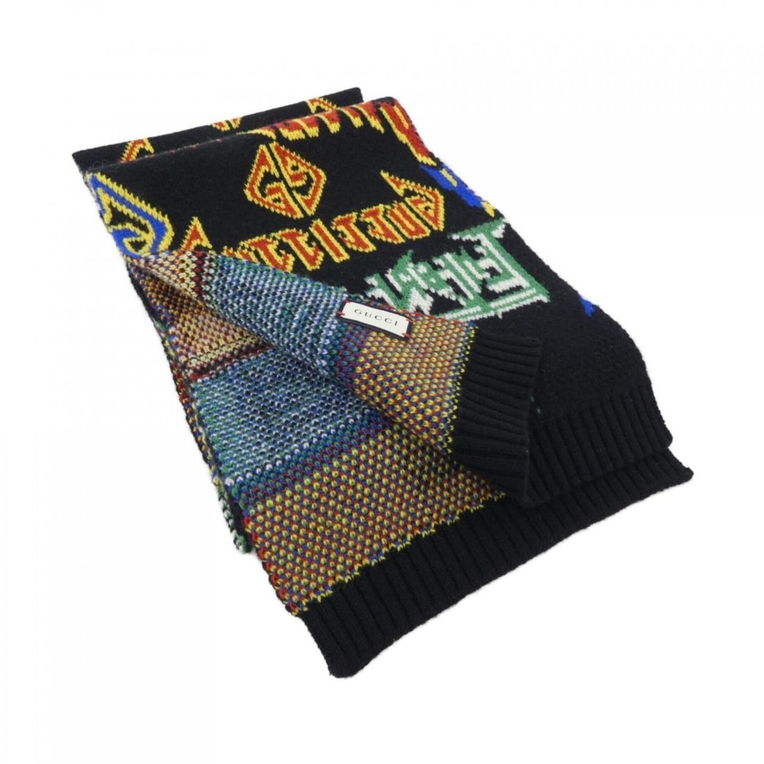 Gucci scarf: --- Catalog ---Category: SizeSize (LxW): 2.04m x 23cm / 80.31'' x 9.05''Category: DesignType: StoleColor: Black, Green, Red color, YellowGender: MenCategory: GeneralBrand: Gucci--- Item List ---Sectio