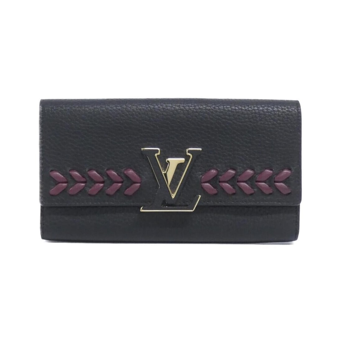 Louis Vuitton Taurillon Capucines Portefeuille M62076 Wallet: --- Catalog ---Category: SizeSize (HxWxD): 11cm x 20cm x 2cm / 4.33'' x 7.87'' x 0.78''Category: DesignType: Long wallet (bi-fold)Color: BlackGender: Women,MenMaterial: Leather Leather/Fur Type: Calf