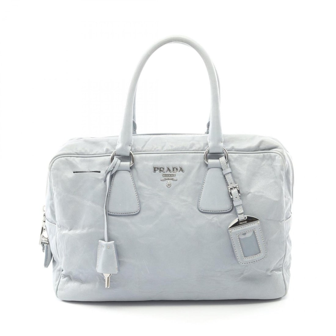 Prada Nappa Antique handbag, leather, women's, blue: --- Catalog ---Category: SizeSize (HxWxD): 23cm x 32cm x 12cm / 9.05'' x 12.59'' x 4.72''Category: DesignType: HandbagColor: BlueGender: WomenMaterial: Leather Category: GeneralBrand: Prada--- Item