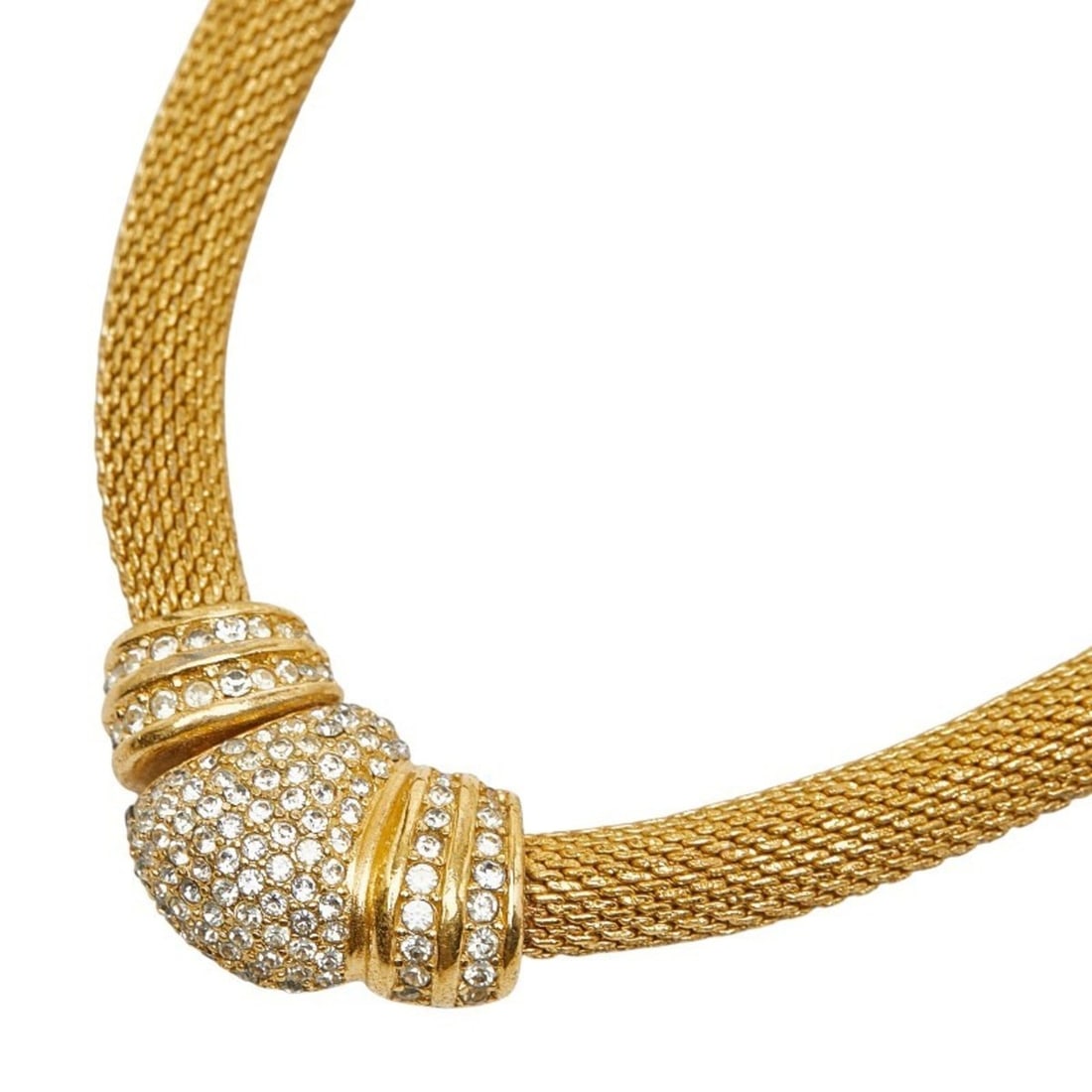 Christian Dior Dior necklace gold plated rhinestone women's (1 of 9)