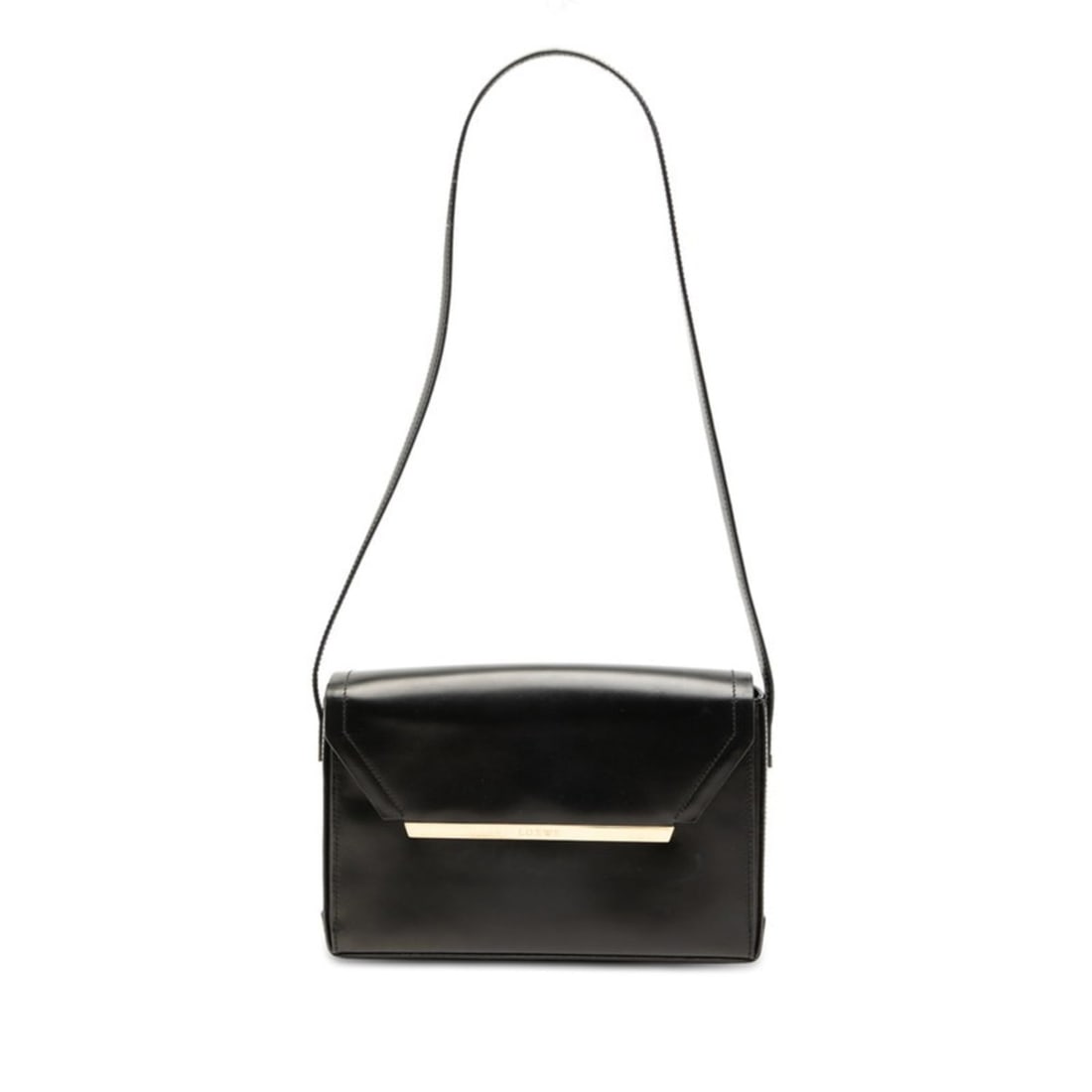 LOEWE logo shoulder bag in black leather for women: --- Catalog ---Category: SizeSize (HxWxD): 15cm x 23cm x 5cm / 5.9'' x 9.05'' x 1.96''Category: DesignType: Shoulder bagColor: BlackGender: WomenMaterial: Leather Category: GeneralBrand: Loewe--- Item