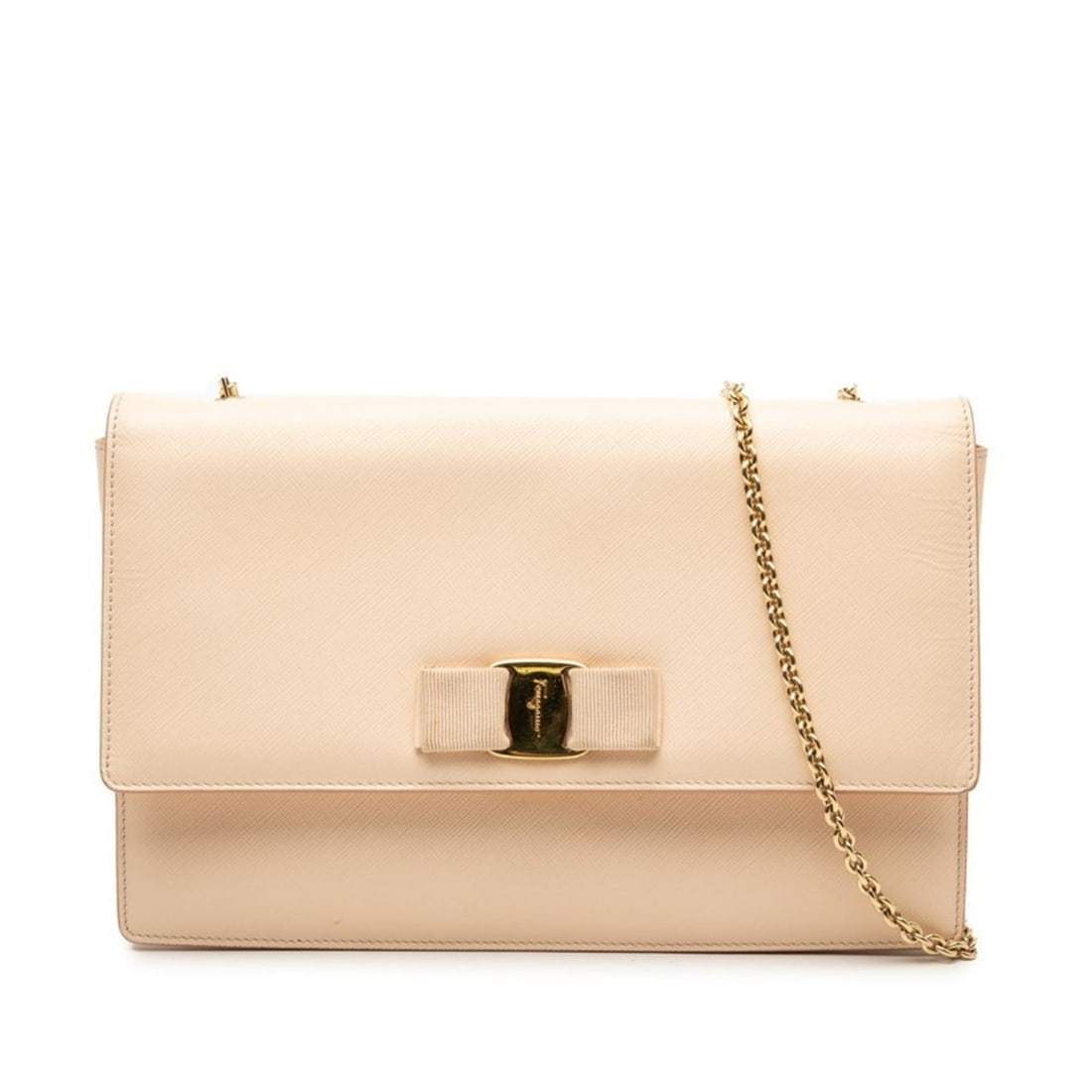 Salvatore Ferragamo Vara Ribbon Chain Shoulder Bag in Pink Leather for Women: --- Catalog ---Category: SizeSize (HxWxD): 16cm x 24cm x 3cm / 6.29'' x 9.44'' x 1.18''Category: DesignType: Shoulder bagColor: PinkGender: WomenMaterial: Leather Category: GeneralBrand: Salvatore Fer