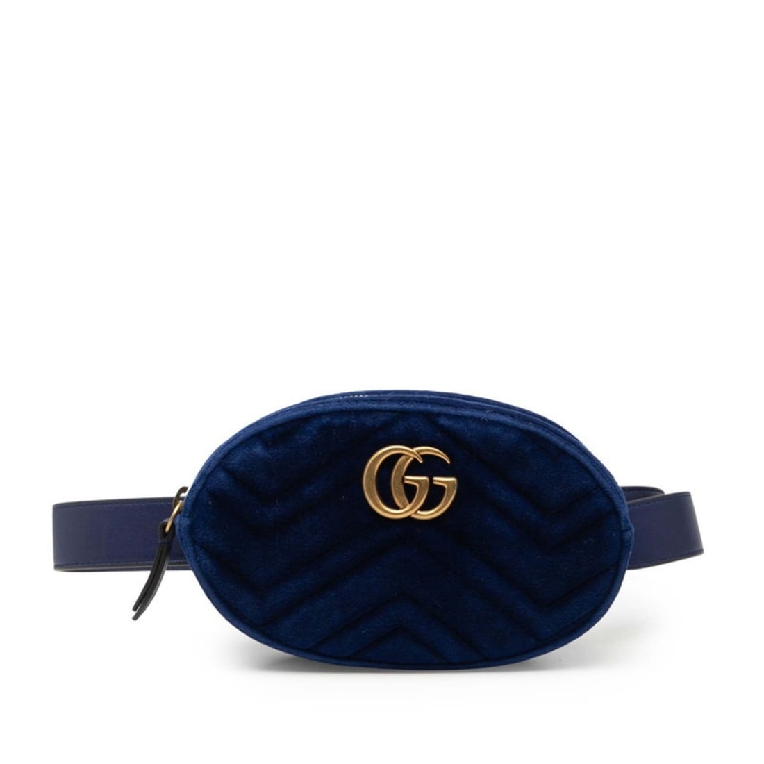 Gucci GG Marmont Quilted Body Bag/Waist Bag 476434 Blue Velvet Women's GUCCI: --- Catalog ---Category: SizeSize (HxWxD): 10.5cm x 17cm x 4cm / 4.13'' x 6.69'' x 1.57''Strap Length: 92cm / 36.22''Category: DesignType: Sling bagColor: BlueGender: WomenClosure: ZipperMaterial: Lea