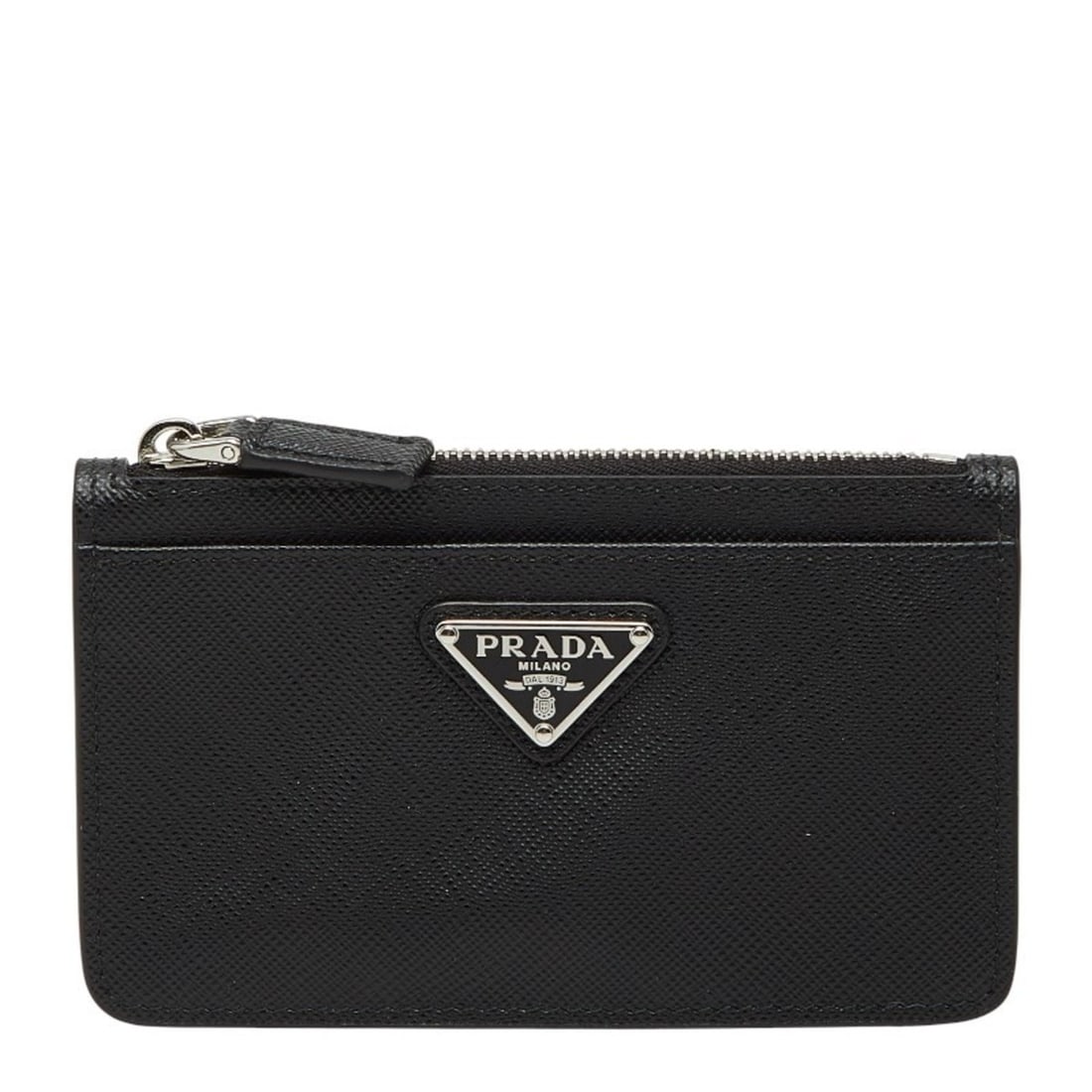 Prada Triangle Logo Plate Wallet/Coin Case/Business Card Case 2MC084 Black Saffiano Leather Women's (1 of 8)