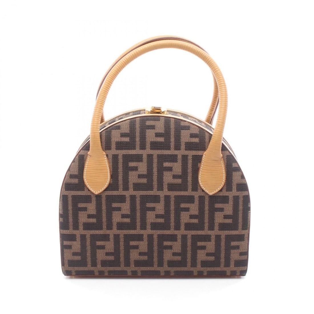 Fendi Zucca handbag, canvas and leather, women's, brown (1 of 10)