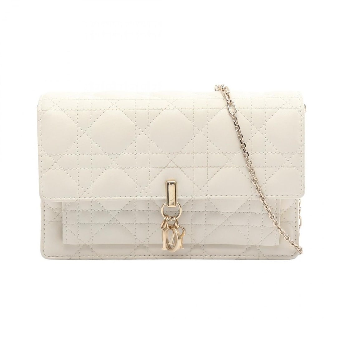 Christian Dior Dior My Daily Chain Pouch Cannage Shoulder Bag, Leather, Women's, White, (1 of 11)