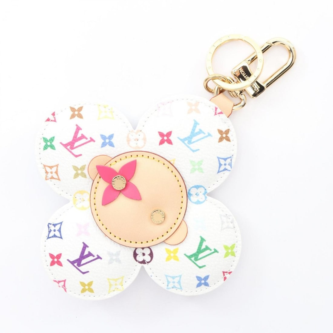 Louis Vuitton LV x TM Vivienne Head Bag Charm in Monogram Multicolore Leather, White, M03728 (1 of 8)