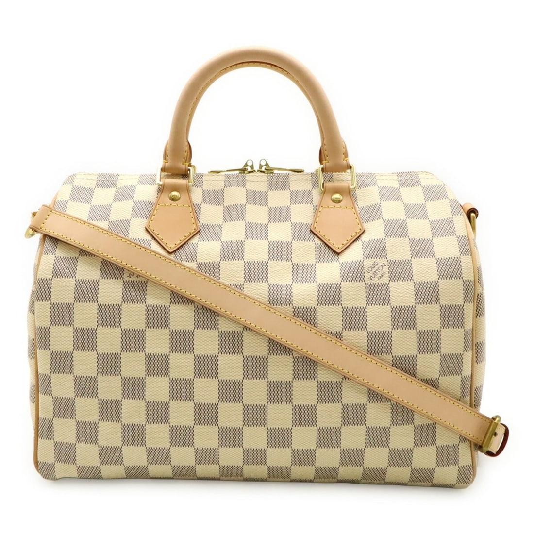 LOUIS VUITTON Damier Azur Speedy Bandouliere 30 Handbag/Shoulder Bag N41373: --- Catalog ---Category: SizeSize (HxWxD): 21cm x 31cm x 17.5cm / 8.26'' x 12.2'' x 6.88''Category: DesignType: HandbagColor: IvoryGender: Women,MenMaterial: Damier Azur , Canvas Category: GeneralBran