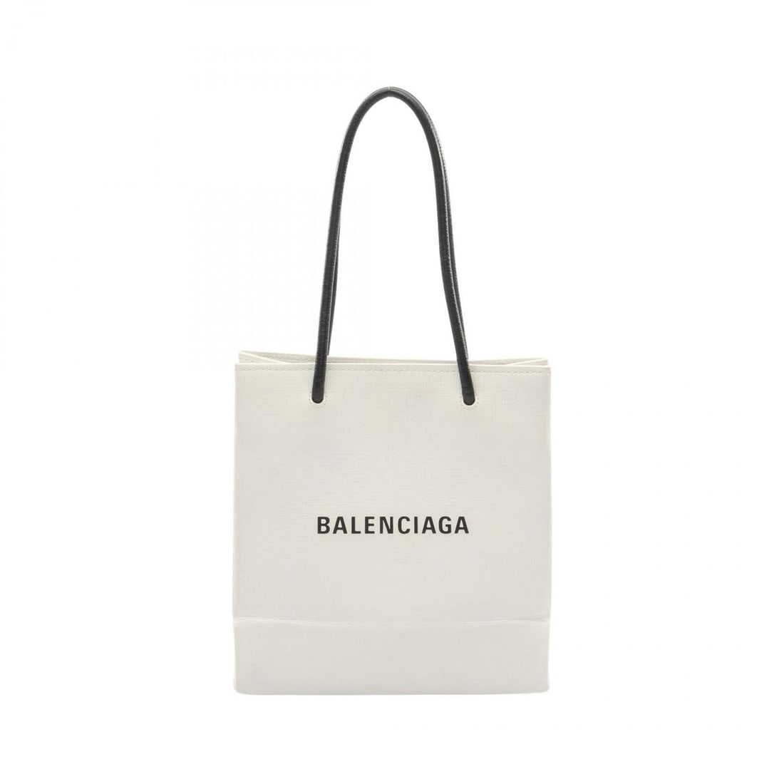 Balenciaga XXS Shopping Tote Handbag, Coated Canvas and Leather, Women's, White Black, 597858: --- Catalog ---Category: SizeSize (HxWxD): 20cm x 19cm x 9cm / 7.87'' x 7.48'' x 3.54''Category: DesignType: HandbagColor: Black, WhiteGender: WomenMaterial: Coated canvas , Leather Category: GeneralM
