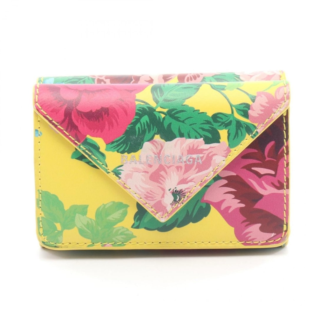 Balenciaga Paper Mini Wallet, Tri-fold Leather Women's, Yellow Multicolor, 391446: --- Catalog ---Category: SizeSize (HxWxD): 6.5cm x 9.5cm x 2.5cm / 2.55'' x 3.74'' x 0.98''Category: DesignType: Wallet (tri-fold)Color: Multi-color, YellowGender: WomenMaterial: Leather Category: Gen