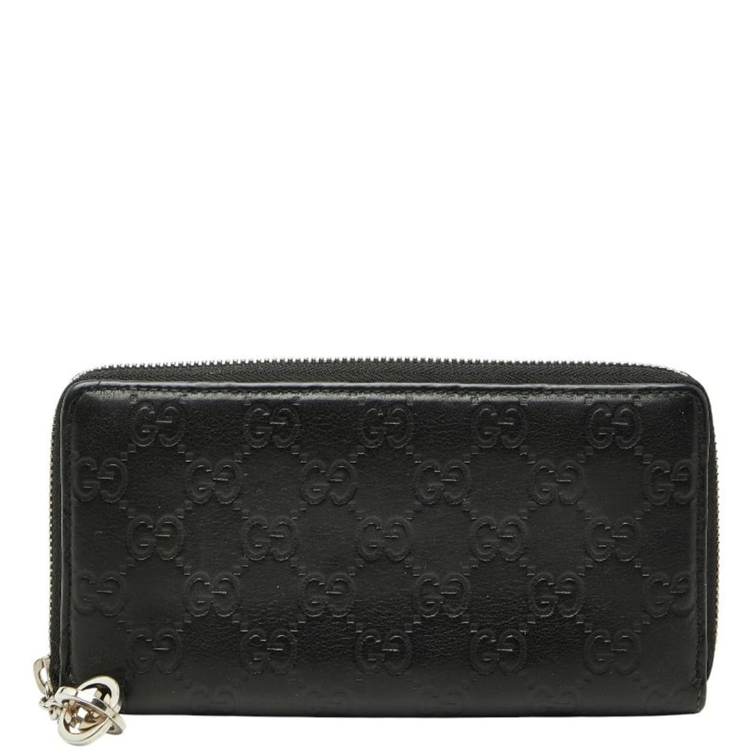 Gucci Guccissima Round Zip Long Wallet 233025 Black Leather Women's GUCCI (1 of 20)