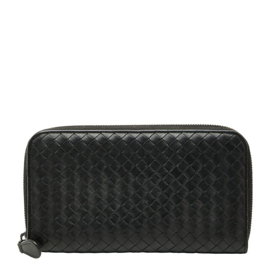 Bottega Veneta Intrecciato Round Zip Long Wallet in Black Leather for Women: --- Catalog ---Category: SizeSize (HxWxD): 12cm x 21cm x 2cm / 4.72'' x 8.26'' x 0.78''Category: DesignType: Long wallet (bi-fold)Color: BlackGender: WomenMaterial: Leather Category: GeneralBrand: Bot