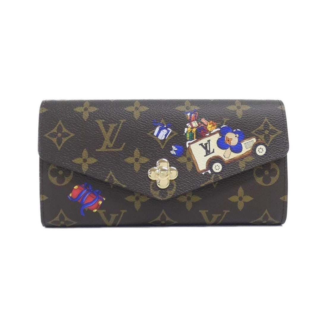 Louis Vuitton Monogram (Vivienne Winter Holiday) Portefeuille Sarah M15336 Wallet: --- Catalog ---Category: SizeSize (HxWxD): 10cm x 19cm x 3cm / 3.93'' x 7.48'' x 1.18''Category: DesignType: Long wallet (bi-fold)Color: BrownGender: WomenMaterial: Coated canvas Category: GeneralMPN: