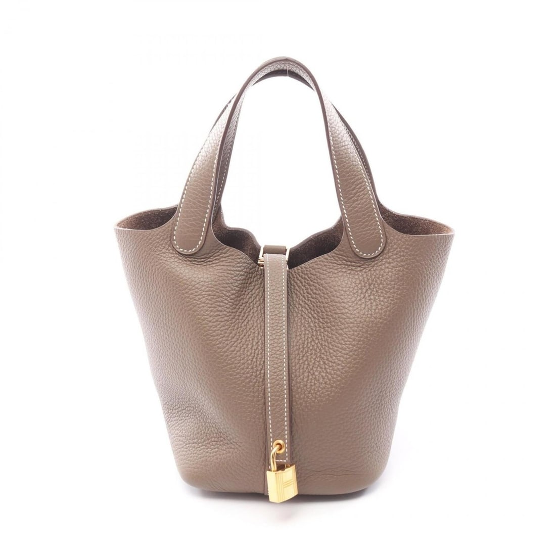 Hermes Hermès Picotin Lock PM handbag in Taurillon Clemence leather, gray.: --- Catalog ---Category: SizeSize (HxWxD): 18.5cm x 19cm x 13.5cm / 7.28'' x 7.48'' x 5.31''Category: DesignType: HandbagColor: Etoupe gray, GrayGender: WomenMaterial: Taurillon clemence leather Categ