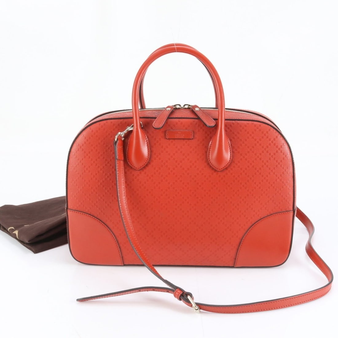 Gucci Diamante Bright 354332 Leather 2-Way Shoulder Bag/Handbag Red Women's (1 of 17)