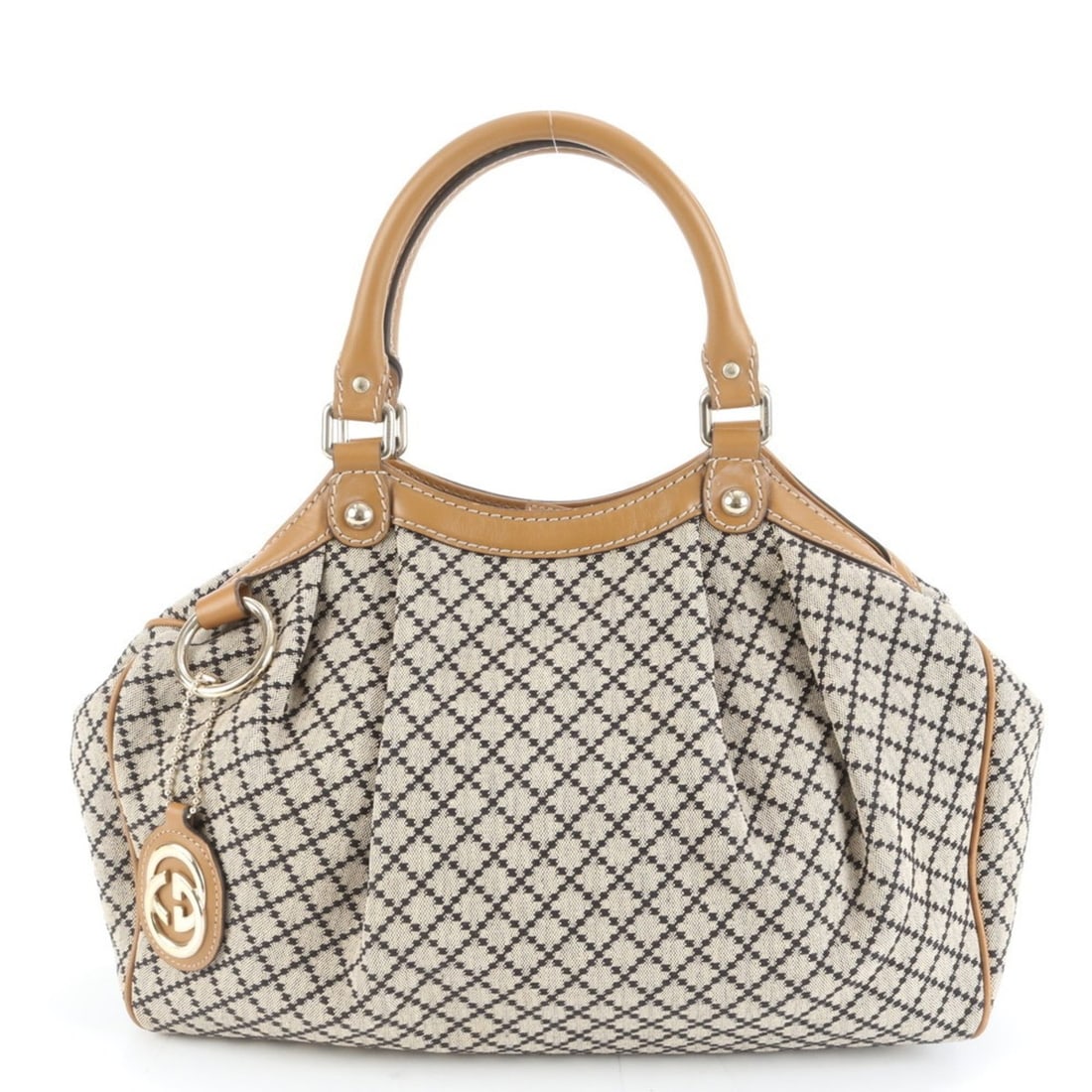 Gucci Diamante Sukey 211944 Leather Tote Bag, Shoulder Handbag, Brown, Women's: --- Catalog ---Category: SizeSize (HxWxD): 26cm x 35cm x 12cm / 10.23'' x 13.77'' x 4.72''Handle Length: 35cm / 13.77''Category: DesignType: Tote bagColor: BrownGender: WomenMaterial: Leather , Canvas